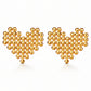 Hearts Earrings, 18K Gold Plated Steel