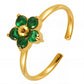 Flower Ring, 18K Gold Plated Steel