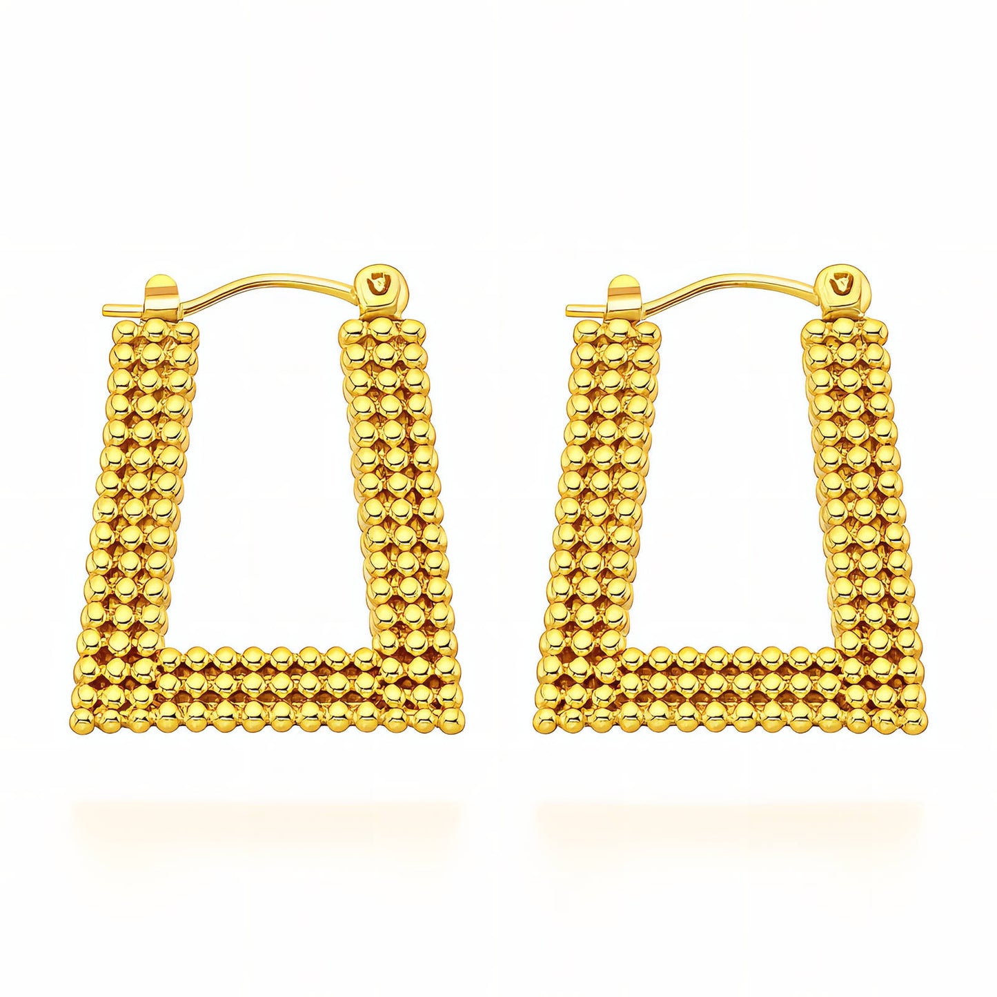 Earrings, 18K Gold Plated Steel