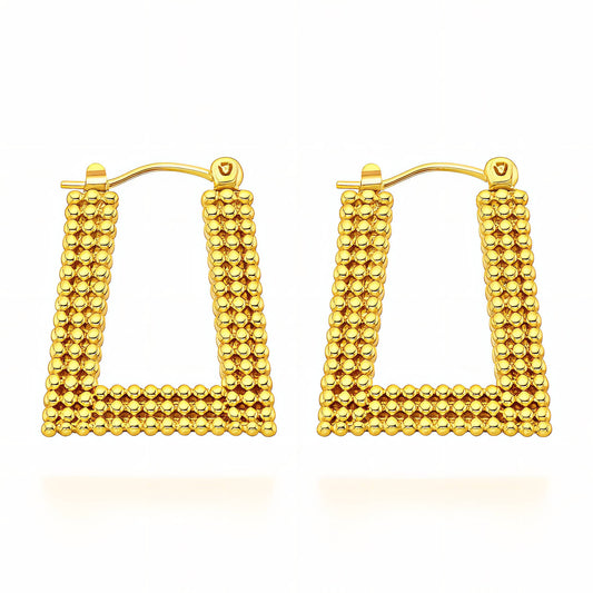Earrings, 18K Gold Plated Steel