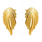 Leaves Earrings, 18K Gold Plated Steel