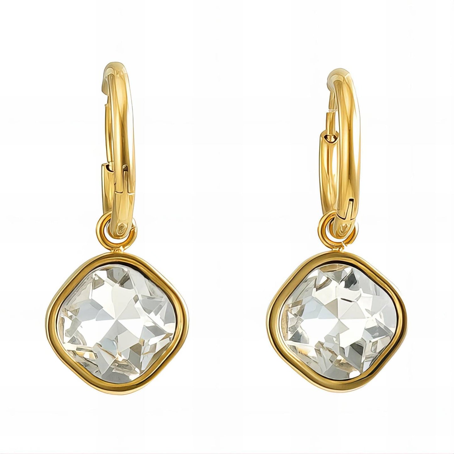 Earrings, 18K Gold Plated Steel
