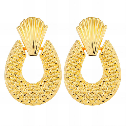 Earrings, 18K Gold Plated Steel