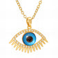 Evil Eye Necklace, 18K Gold Plated Steel