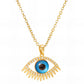 Evil Eye Necklace, 18K Gold Plated Steel