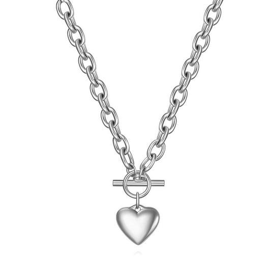 Heart Necklace, Stainless Steel