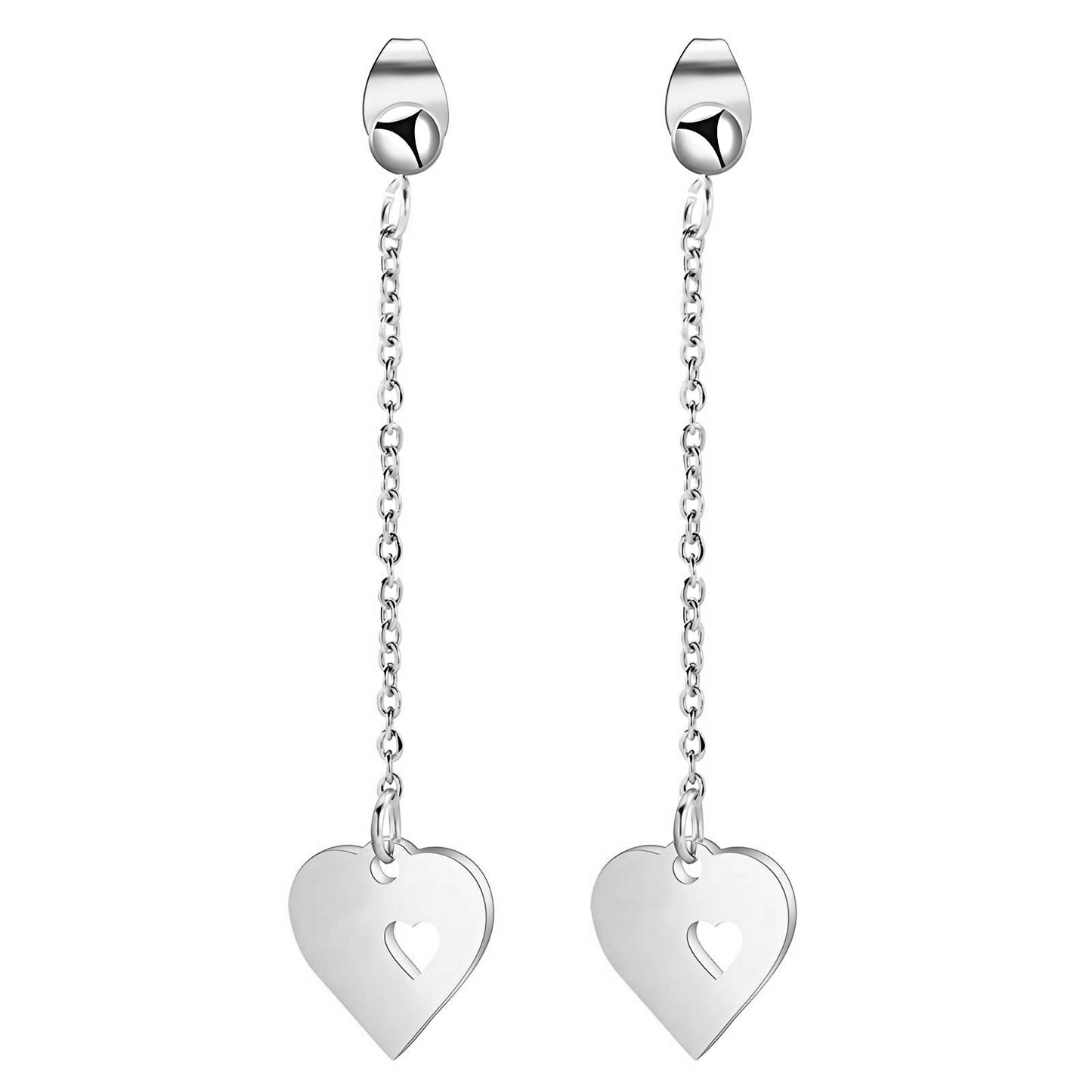 Hearts Earrings, Stainless Steel