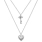 Heart and Key Necklace, Stainless Steel