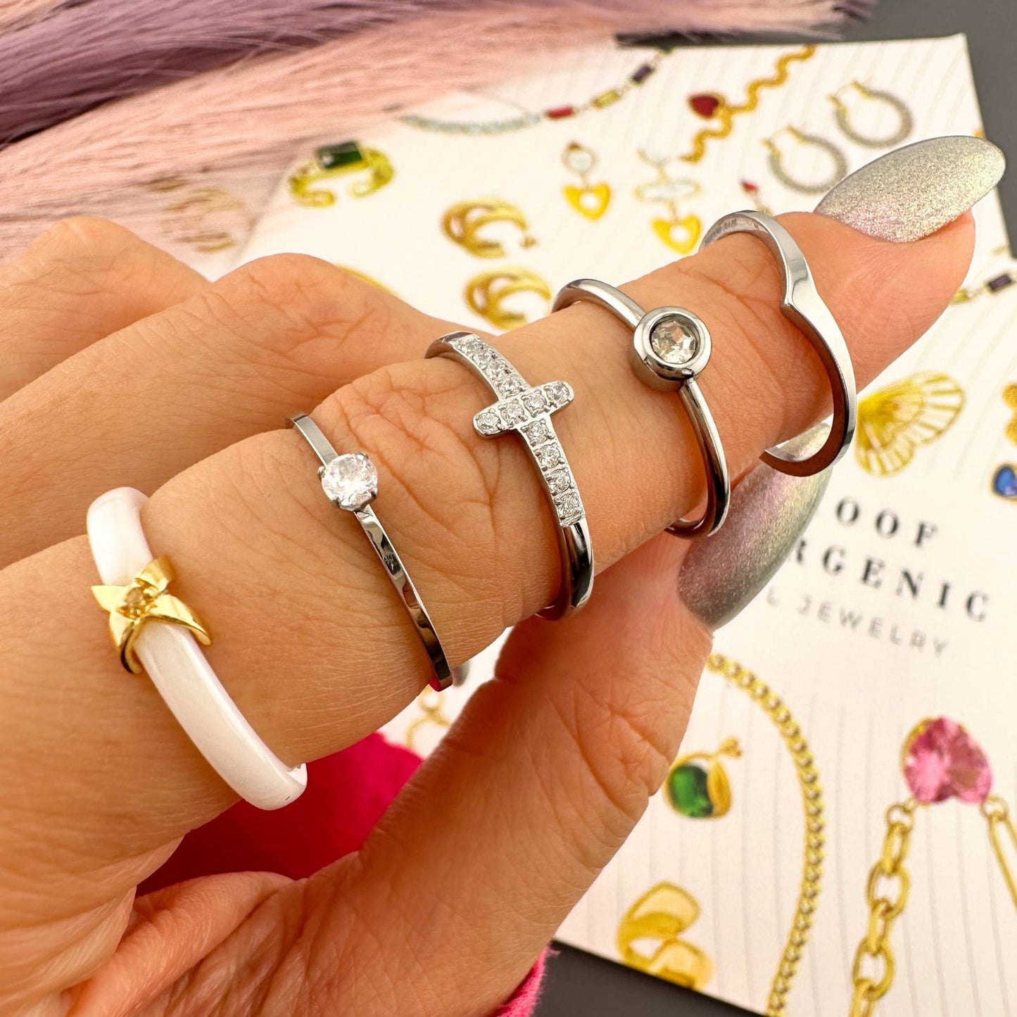 Ring, 18K Gold Plated Steel