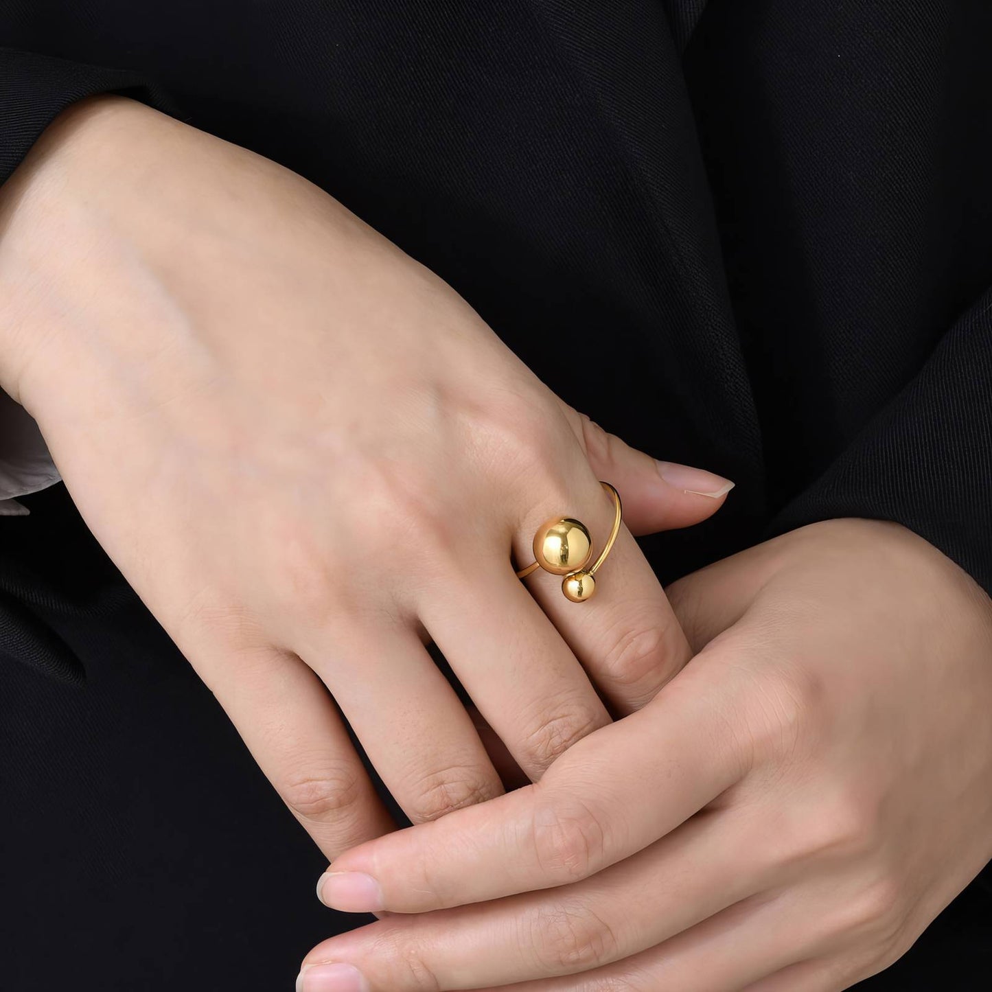 Ring, 18K Gold Plated Steel