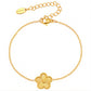 Flower Bracelet, 18K Gold Plated Steel