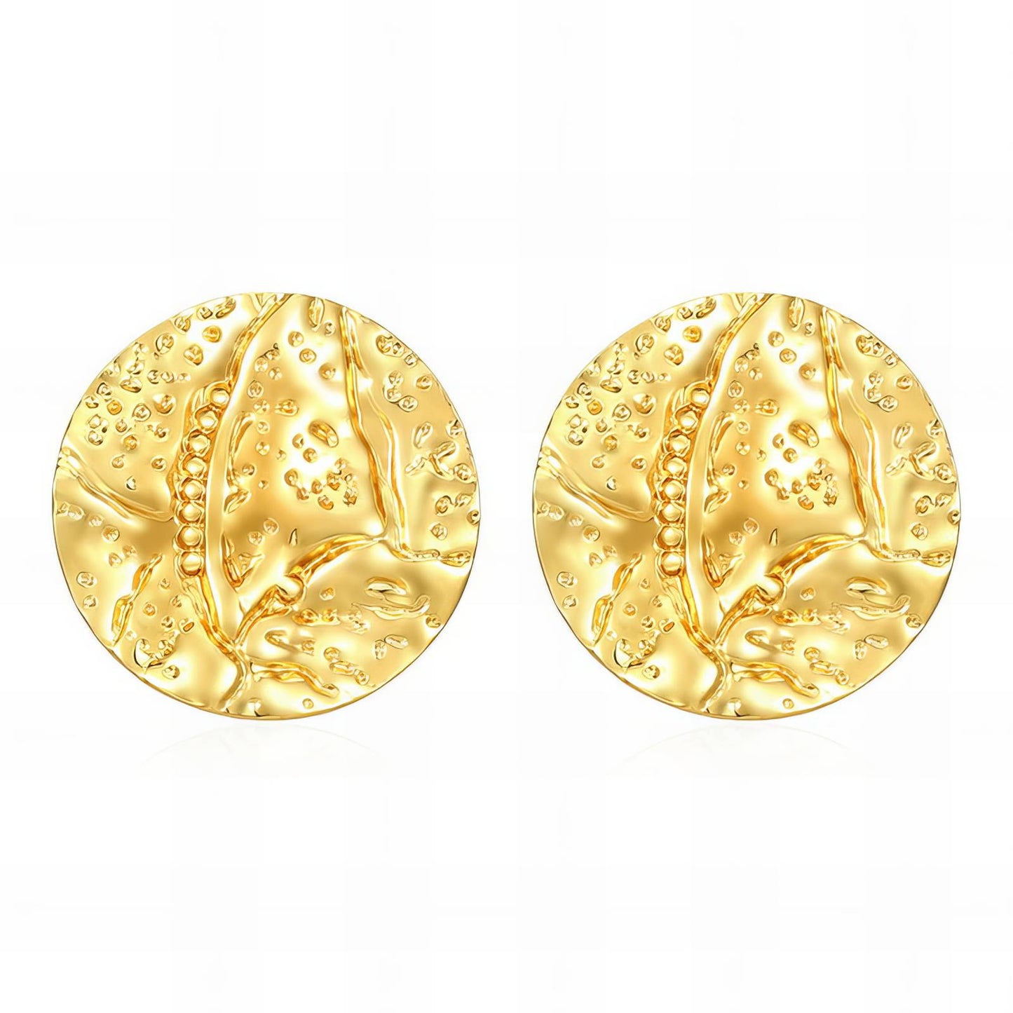 Earrings, 18K Gold Plated Steel