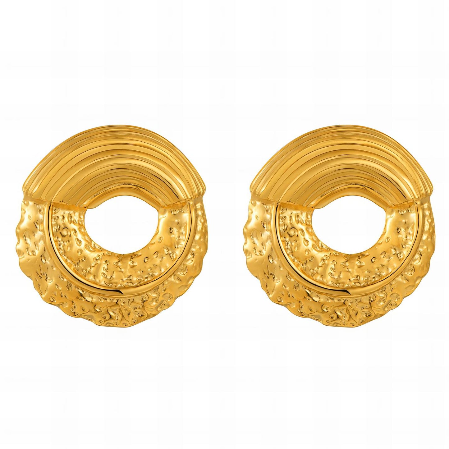 Earrings, 18K Gold Plated Steel