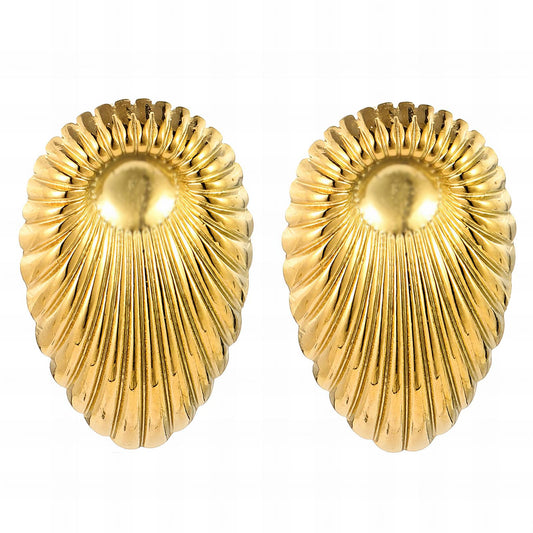 Earrings, 18K Gold Plated Steel