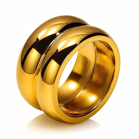 Ring, 18K Gold Plated Steel