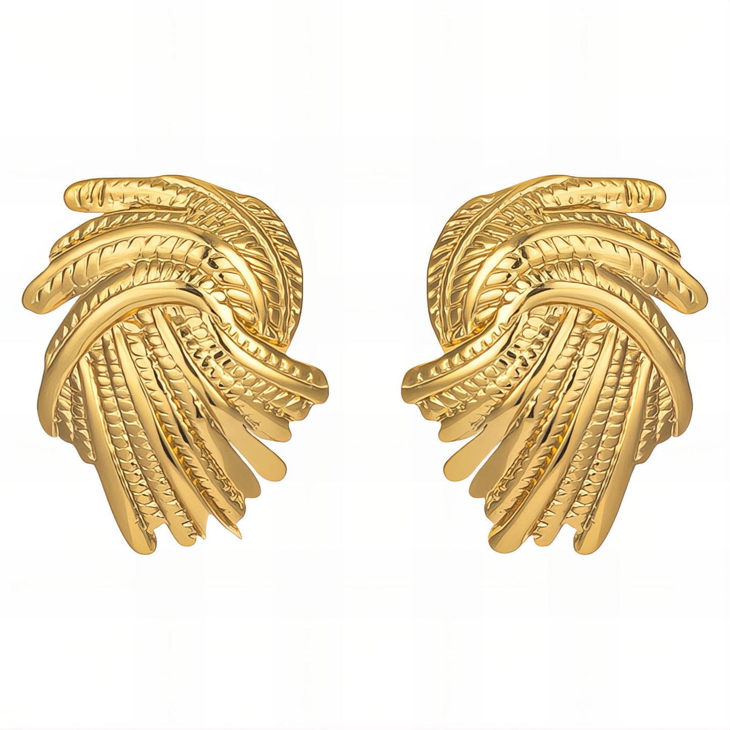 Earrings, 18K Gold Plated Steel