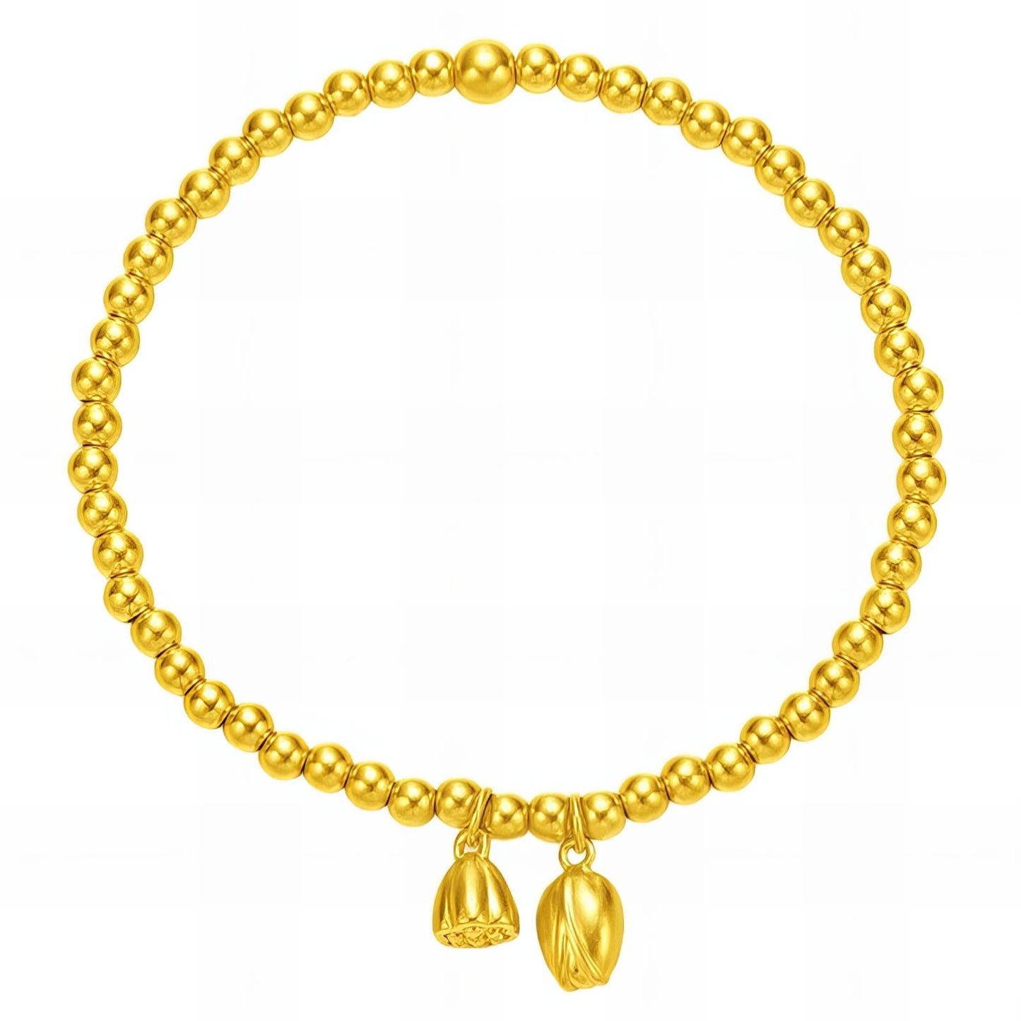 Flowers Bracelet, 18K Gold Plated Steel