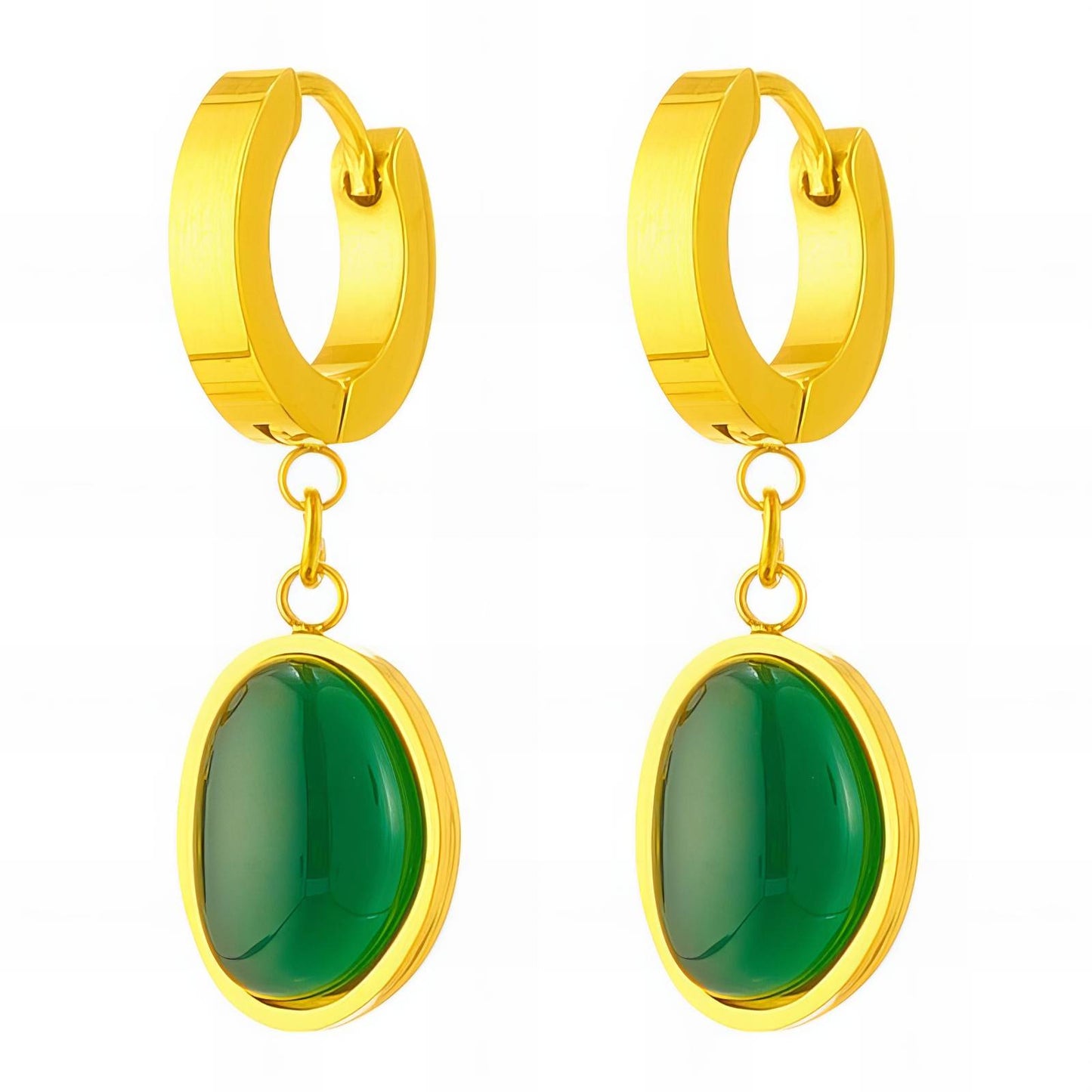 Earrings, 18K Gold Plated Steel