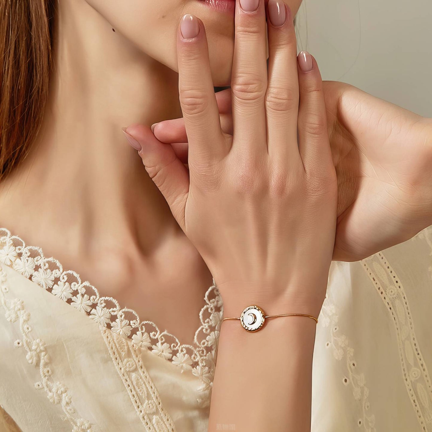 Crescent Bracelet, 18K Gold Plated Steel