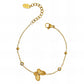 Butterfly Bracelet, 18K Gold Plated Steel