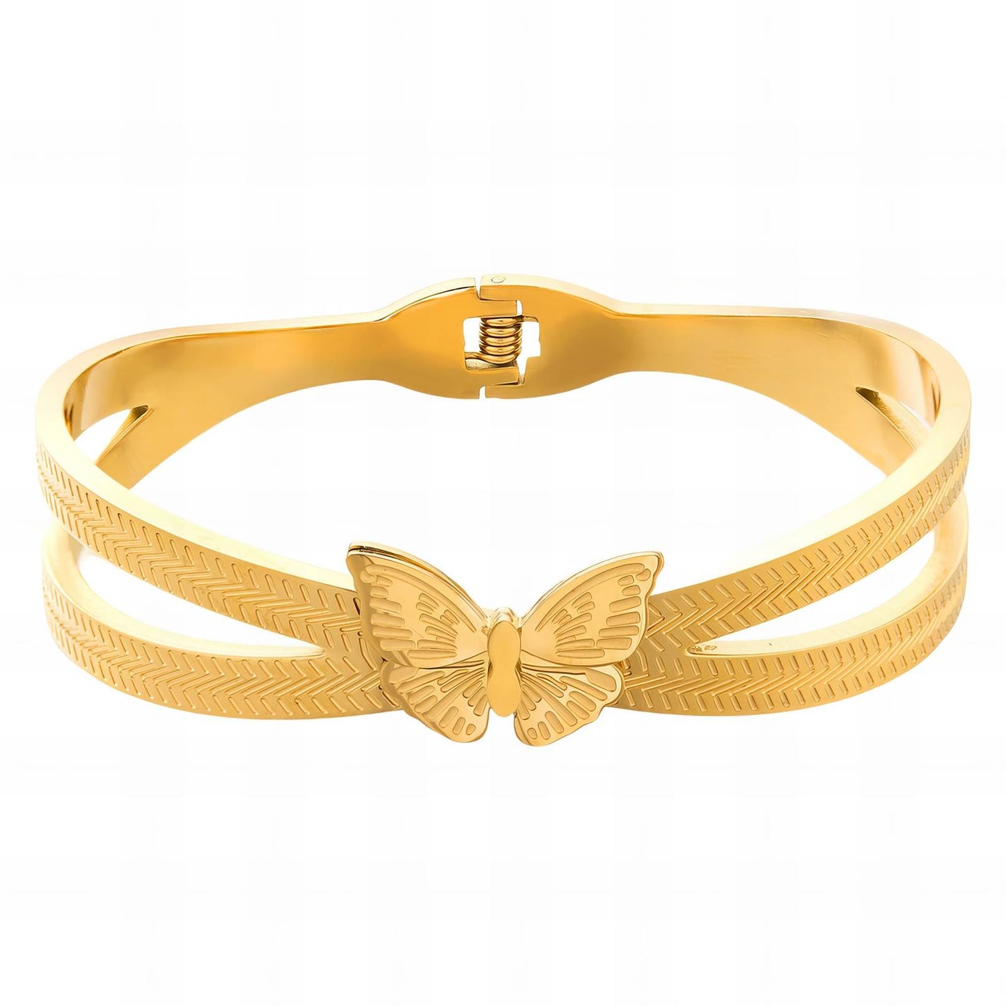 butterfly Bracelet, 18K Gold Plated Steel