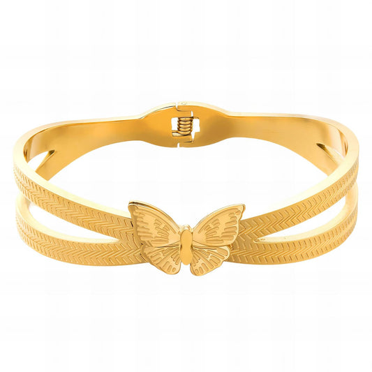 butterfly Bracelet, 18K Gold Plated Steel