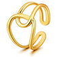 Ring, 18K Gold Plated Steel