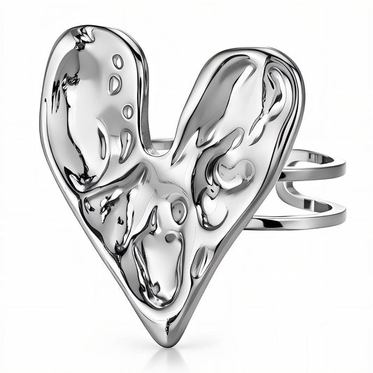 Heart Ring, Stainless Steel