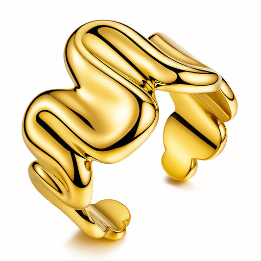 Ring, 18K Gold Plated Steel