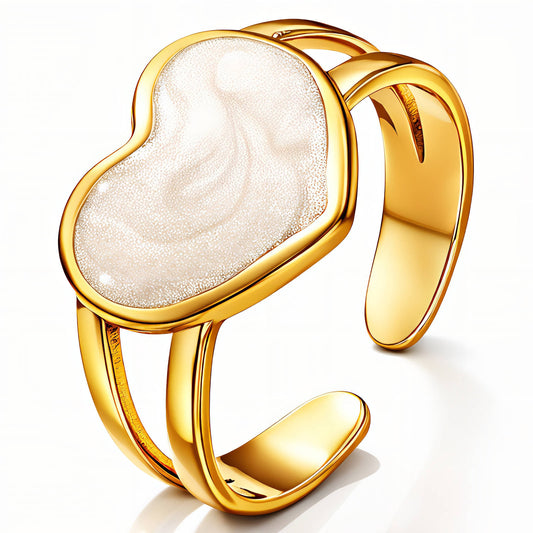 Heart Ring, 18K Gold Plated Steel