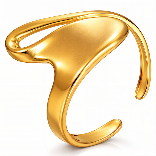 Ring, 18K Gold Plated Steel