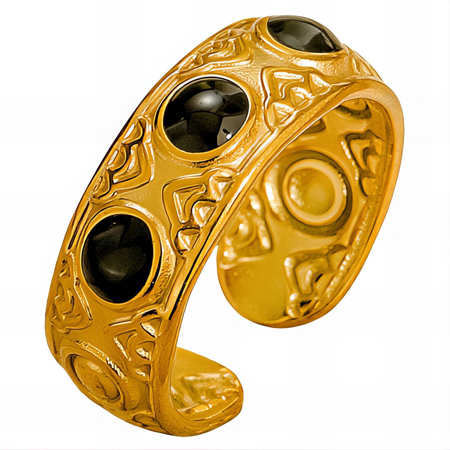 Ring, 18K Gold Plated Steel