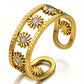 Flower Meadow Ring, 18K Gold Plated Steel