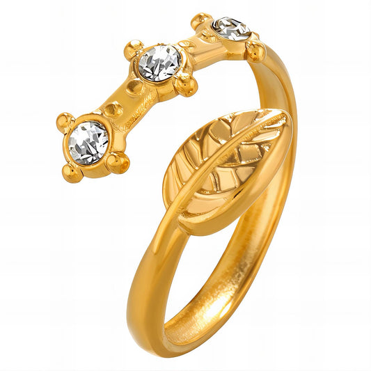 Leaf Ring, 18K Gold Plated Steel