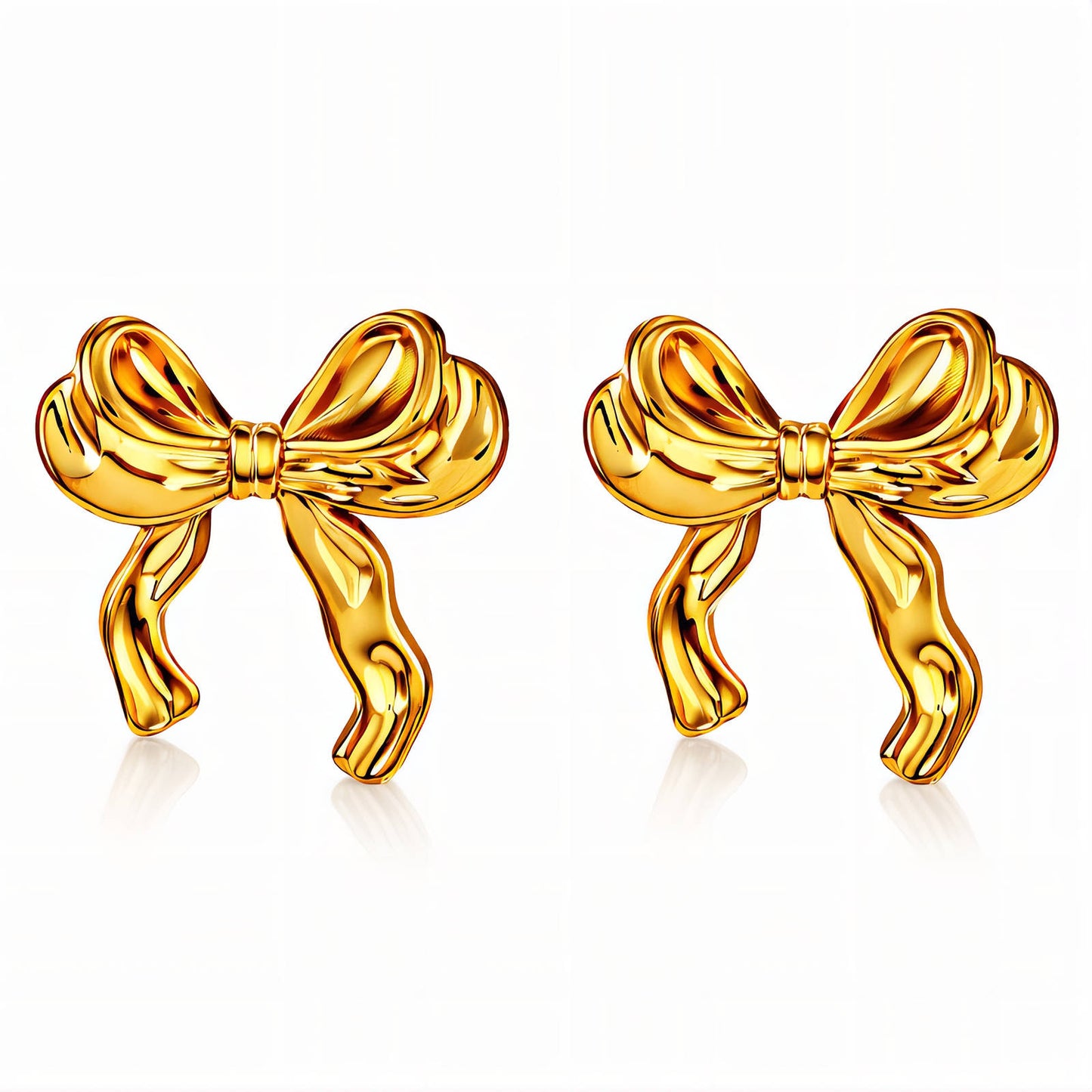 Earrings, 18K Gold Plated Steel