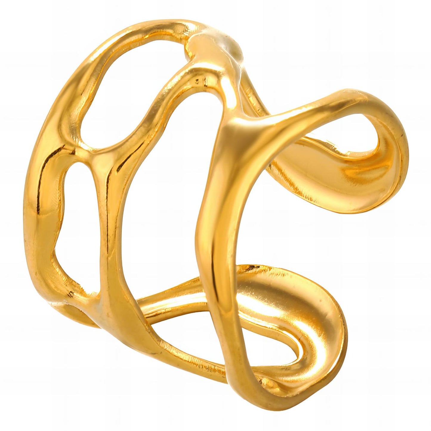 Ring, 18K Gold Plated Steel