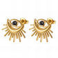 Evil Eyes Earrings, 18K Gold Plated Steel