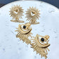 Evil Eyes Earrings, 18K Gold Plated Steel