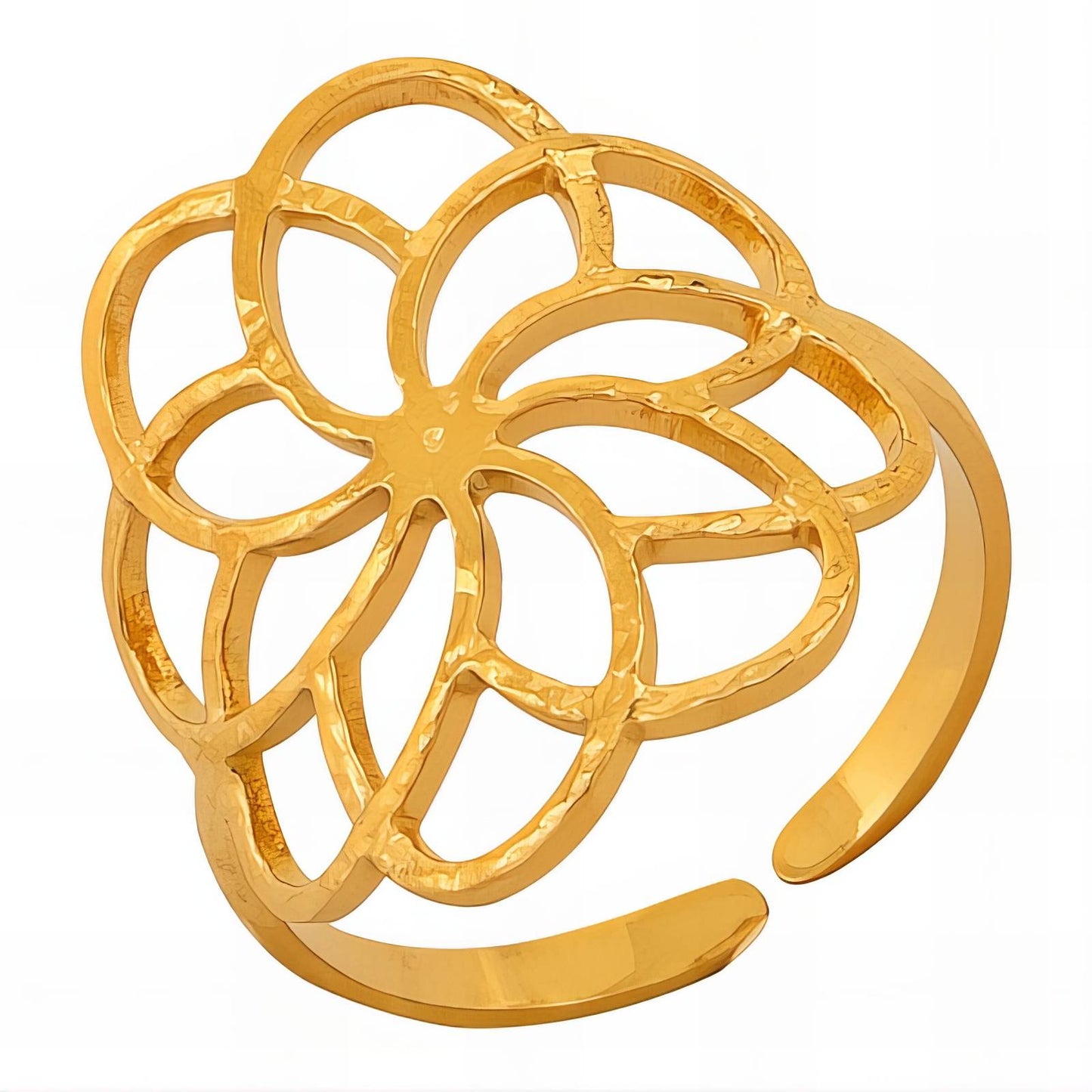 Flower Ring, 18K Gold Plated Steel