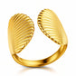 Seashells Ring, 18K Gold Plated Steel