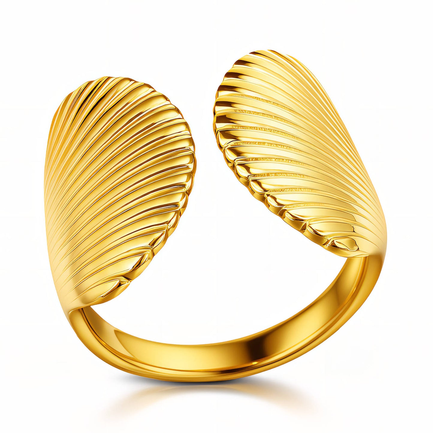 Seashells Ring, 18K Gold Plated Steel