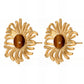 Flowers Earrings, 18K Gold Plated Steel