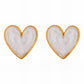 Hearts Earrings, 18K Gold Plated Steel