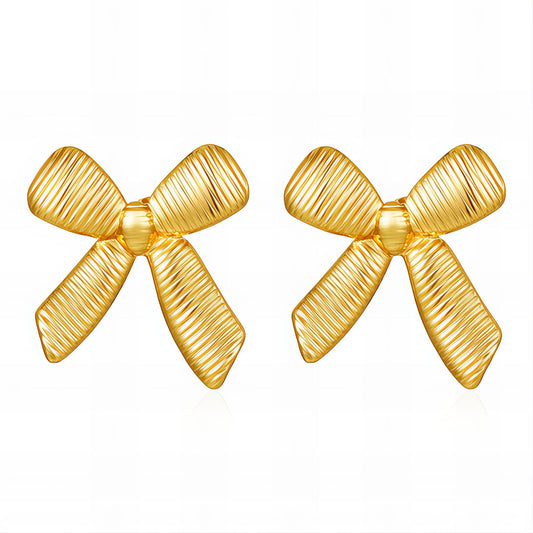 Earrings, 18K Gold Plated Steel