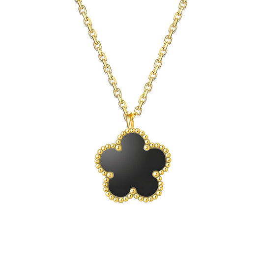 Flower Necklace, 18K Gold Plated Steel