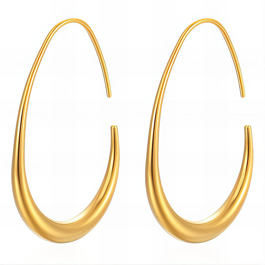 Earrings, 18K Gold Plated Steel