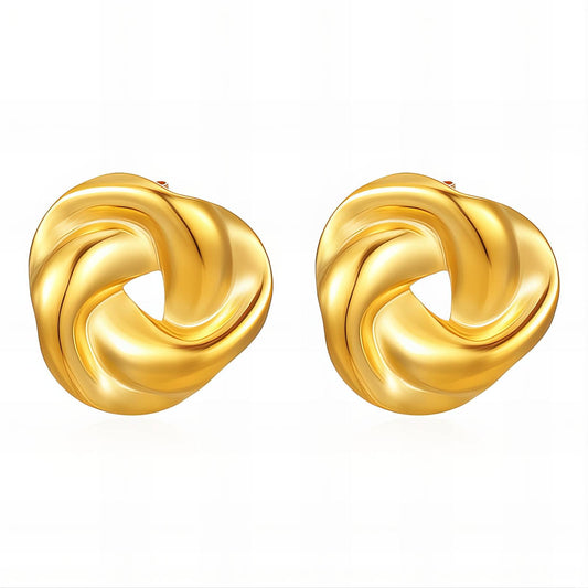 Earrings, 18K Gold Plated Steel