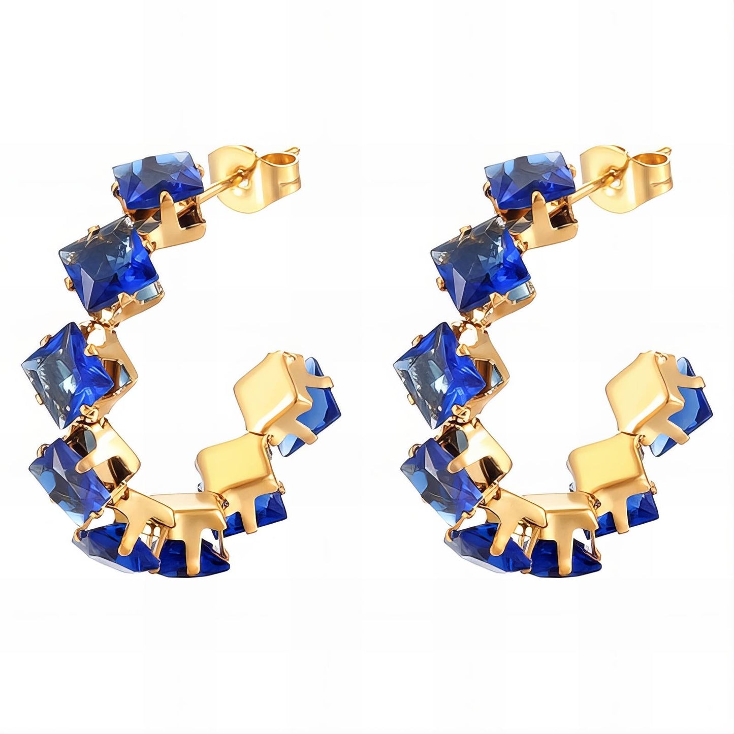 Earrings, 18K Gold Plated Steel