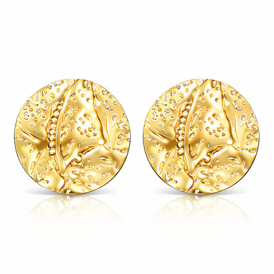 Earrings, 18K Gold Plated Steel