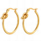 Earrings, 18K Gold Plated Steel